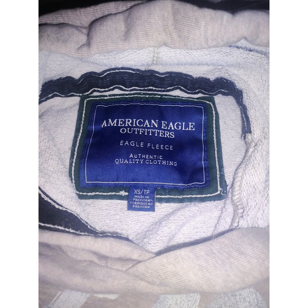 American Eagle Outfitters Brown Tan Hoodie Sweatshirt 1977 Logo Cotton - Picture 8 of 9
